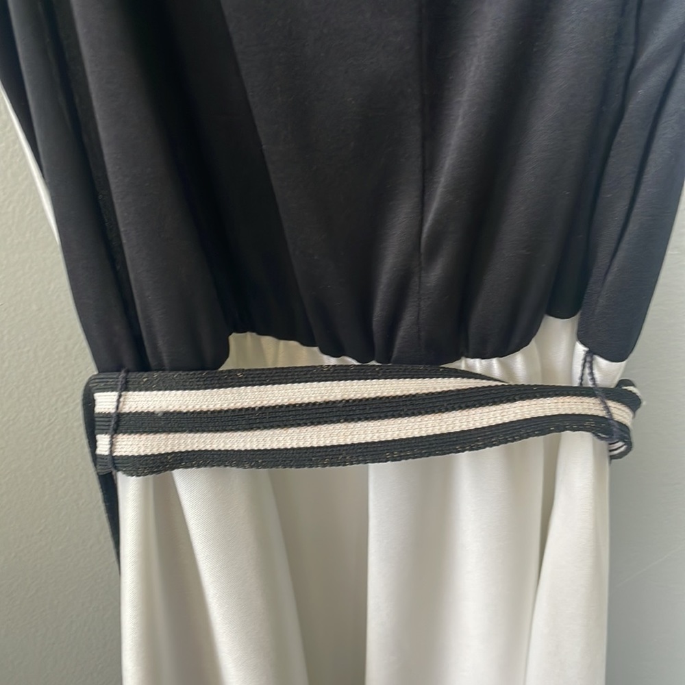Vintage black and white size 11/12 striped dress with belt retro 80’s disco mod - Picture 7 of 9